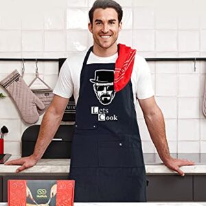 Funny Cooking Chef Apron with Pockets BBQ Kitchen Work Aprons Birthday Father's day Creative Gifts