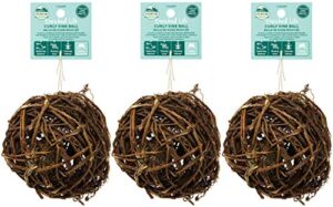 oxbow 3 pack of enriched life curly vine ball small animal toys