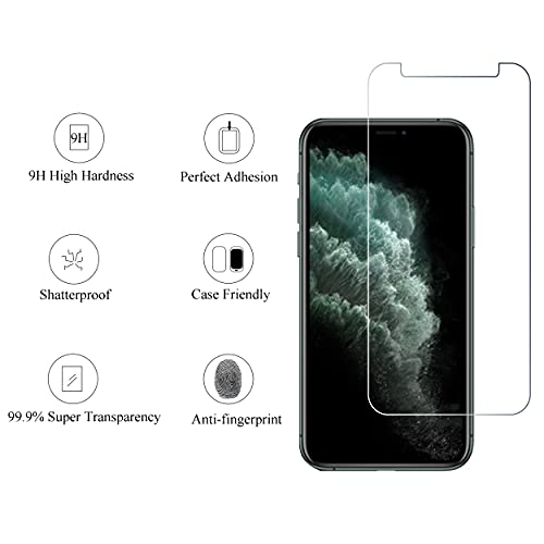 Ailun 2 Pack Screen Protector for iPhone 11 Pro[5.8 inch] + 2 Pack Camera Lens Protector,Tempered Glass Film,[9H Hardness] - HD