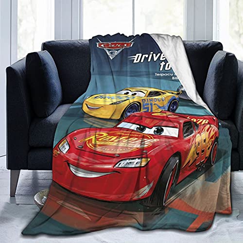 TLOVE Lightning McQueen Cars Blanket Soft Cozy Throw Blanket Flannel Blankets for Couch Bed Living Room 60x50 Inch