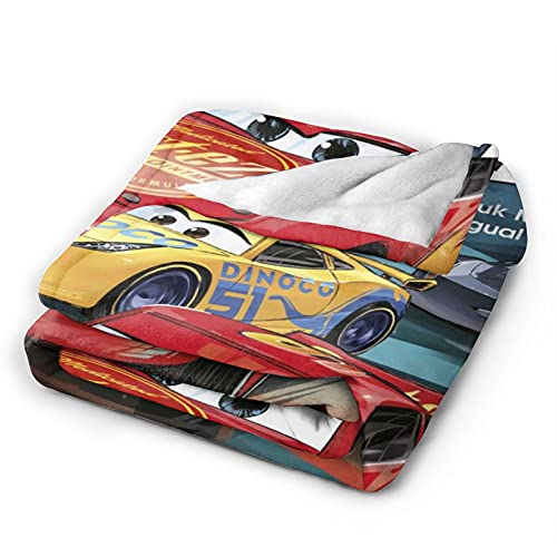 TLOVE Lightning McQueen Cars Blanket Soft Cozy Throw Blanket Flannel Blankets for Couch Bed Living Room 60x50 Inch