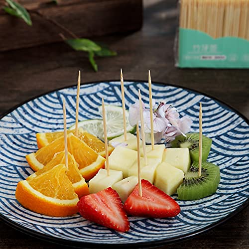 300 Bamboo Wooden Toothpicks,Sturdy Safe Toothpick, Natural Wood Toothpicks,Used for Party, Appetizer, Barbecue, Fruit, Teeth Cleaning Toothpicks(1 Pack/300 Piece)