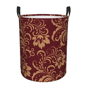 large laundry hamper collapsible laundry baskets flower maroon gold floral classy burgundy antique 2 storage baskets waterproof lightweight storage bin for toy organizer nursery