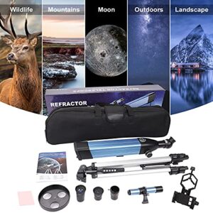 Telescope for Kids Adults Refractor Astronomy Telescope Watching The Moon, Bird Watching, Viewing The Natural Scenery,Watching The Animals with Adjustable Tripod Smartphone Adapter