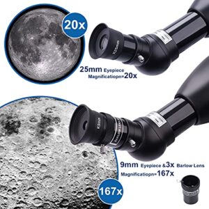 Telescope for Kids Adults Refractor Astronomy Telescope Watching The Moon, Bird Watching, Viewing The Natural Scenery,Watching The Animals with Adjustable Tripod Smartphone Adapter