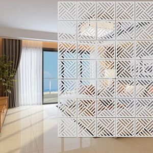 BMIDRUT White Hanging Room Divider,12 Pieces Wood-Plastic DIY Panel Screens Partition Wall Dividers Room Decoration with All Accessories 11.4x11.4 Inch