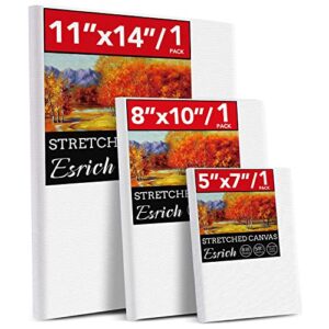 3 pack canvases for painting with multi pack 11x14", 5x7", 8x10", painting canvas for oil & acrylic paint