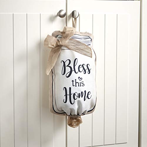 Bless This Home Sentiment Country Mason Jar-Look Plastic Bag Dispenser