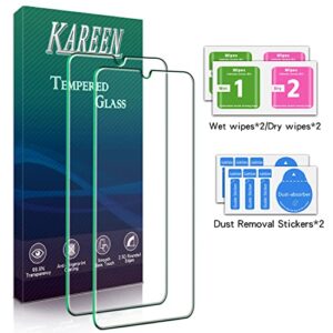 KAREEN (2 Pack) Screen Protector Designed for Samsung Galaxy A12 Tempered Glass, Support Fingerprint Reader, Anti Scratch, Bubble Free, Case Friendly, 9H Hardness