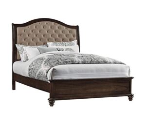 progressive furniture pearson queen upholstered bed, aged oak