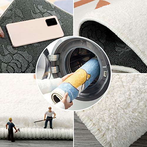 Fantasy Staring Round Fluffy Area Rugs for Living Room Kids Room- Western Texas Farm Animals Cattle Contemporary Rug Soft Throw Rug Modern Home Decor Carpet, 5ft