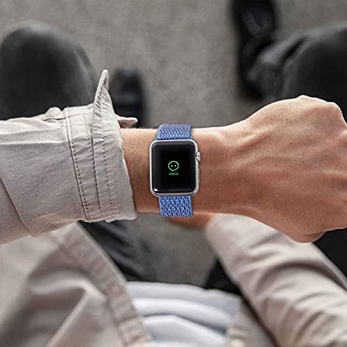 Sport Loop Band Compatible with Apple Watch Bands 42mm 44mm 45mm 49mm, Women Men Braided Nylon Elastic Wristbands Replacement Band for iWatch Ultra Series 8 7 6 5 4 3 2 1 SE,(Cape Blue, 49mm)