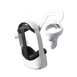 niuvr vr wall mount storage stand hook for quest 2 quest rift-s hp reverb g2 htc vive vive pro cosmos elite ps vr2 valve index, playstation vr, vr headset and controllers holder(white)