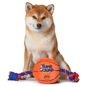 looney tunes space jam 2: basketball rope pull dog toy | fun and cute dog toy officially licensed by warner bros space jam | large dogg chew toy, 12 in