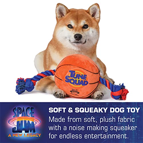 LOONEY TUNES Space Jam 2: Basketball Rope Pull Dog Toy | Fun and Cute Dog Toy Officially Licensed by Warner Bros Space Jam | Large Dogg Chew Toy, 12 in