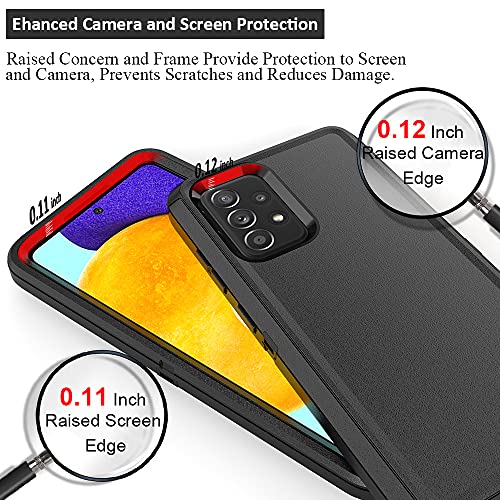 TENCO Compatible with Samsung Galaxy A52 5G Case,with Screen Protectors,Heavy Duty Rugged Shockproof Full Body Protection Kickstand Case with Belt Clip Holster for Samsung Galaxy A52 5G(Black)