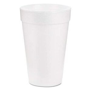 concession essentials 16oz disposable white foam cups - pack of 100ct