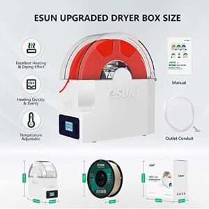 eSUN eBOX Lite Upgraded 3D Printing Filament Dryer Box, Filament Storage Box, Spool Holder for Keeping 3D Printing Filament from Moist and Keeping Filaments Dehydrating, US Power Supply