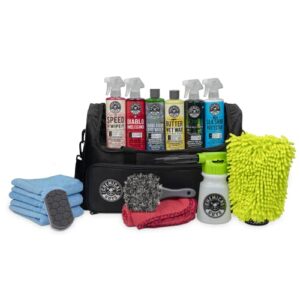 chemical guys hol349 15-piece arsenal builder car wash kit with foam gun, storage/carrying bag and (6) 16 oz car care cleaning chemicals (works w/garden hose)