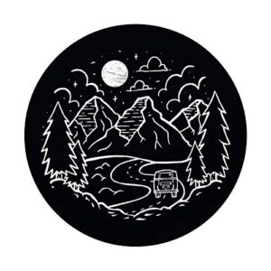 Black White Nature Mountain Camper Moon PopSockets Swappable PopGrip