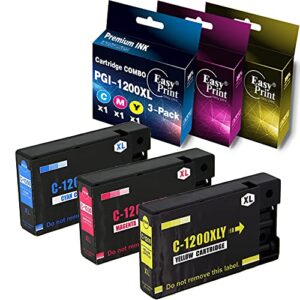 easyprint compatible 1200xl ink cartridges pgi-1200 pgi1200xl to used for canon maxify mb2720 mb2120 mb2320 mb2020 mb2350 mb2050 (3- color set, high yield)