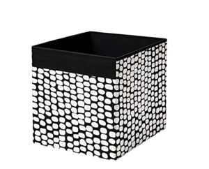 cloth storage bins 13x15x13, foldable cubes box baskets containers organizer for drawers, home closet, shelf, nursery, cabinet, large set of 2 (black & white)