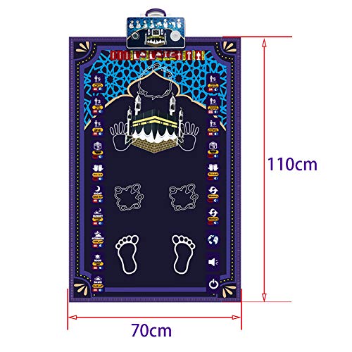 N/C Prayer Rug/Mat for Islam/Muslim Kids Educational Praying, Eid Gift (Purple)