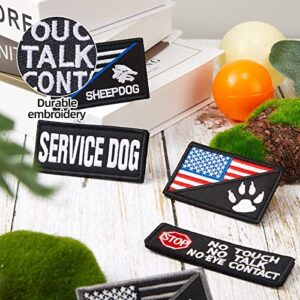 15 Pieces Service Dog Patches Dog Vest Patches Removable Tactical Patches Embroidered Fastener Hook Loop Patch Animal Vest Harnesses Patch Pet Patches for Vest Harnesses Collars Leashes in Training