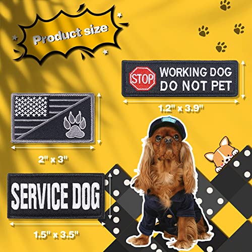 15 Pieces Service Dog Patches Dog Vest Patches Removable Tactical Patches Embroidered Fastener Hook Loop Patch Animal Vest Harnesses Patch Pet Patches for Vest Harnesses Collars Leashes in Training