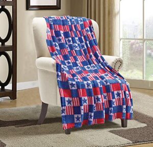 valerian luxury velvet touch ultra plush christmas blanket |soft, warm, cozy|holiday printed fleece throw/blanket-50 x 60inch, patriotic