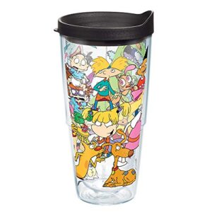tervis made in usa double walled nickelodeon - 90's group insulated tumbler cup keeps drinks cold & hot, 30oz, stainless steel