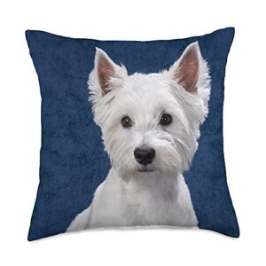 marcimo brands west highland gifts westie white terrier throw pillow, 18x18, multicolor