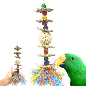 Bonka Bird Toys 3612 Sola Tower Vine Palm Sola Shred Paper Natural Hanging Beak Feet Parrot Cockatoo Accessories Parrotlet African Grey…