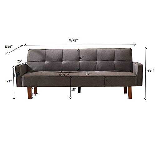 LTT Futon Sofa Bed, Sleeper Sofa, Folding Sofa Bed Dual-Purpose Multi-Functional Folding Bed Suitable for Small Space Configuration Apartment Dormitory