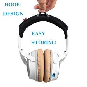 Headphone Headband Cover Compatible with Sony WH-1000XM4/XM3, QC35, AKG, Sennheiser, JBL, ATH, Headband Protector with Zipper Cushion and Hanger (Gray)