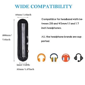 Headphone Headband Cover Compatible with Sony WH-1000XM4/XM3, QC35, AKG, Sennheiser, JBL, ATH, Headband Protector with Zipper Cushion and Hanger (Gray)