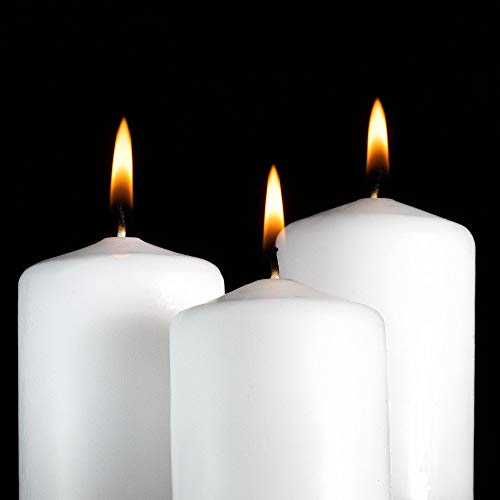 SPAAS White Pillar Candles - 4 Pack | 2x3” Small Pillar Candles for Lantern Home Décor, Kitchen Decoration, Fireplace, Wedding Aesthetic, Centerpiece | Non Scented Decorative Pillar Candles