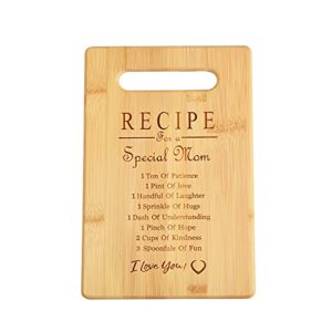 mothers day gift - cutting board - recipe for a special mom mommy birthday gift love heart 8.7" x 11.8"