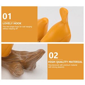 Cabilock Coat Hooks Bird Shape Hat Clothes Bag Wall Mount Hook Hanger Rack Holder for Home Decoration Yellow