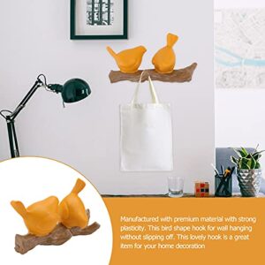 Cabilock Coat Hooks Bird Shape Hat Clothes Bag Wall Mount Hook Hanger Rack Holder for Home Decoration Yellow