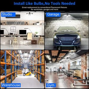 LED Garage Lights 45 Watts/6500k/3 Panels, Porcelain Lampholder, 3 Adjustable Panels, 7000LM High Lumen Output Super Bright LED Bulbs, E27 Compatible