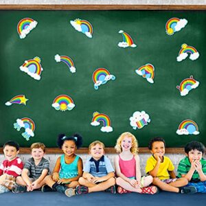 64 Pieces Rainbows Cut-Outs Sun Cloud Paper Cut Bulletin Board Decorations Cut-Outs Paper Cut for Desks Door Displays Home School Classroom Decoration Birthday Party