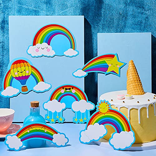 64 Pieces Rainbows Cut-Outs Sun Cloud Paper Cut Bulletin Board Decorations Cut-Outs Paper Cut for Desks Door Displays Home School Classroom Decoration Birthday Party