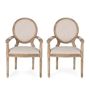 christopher knight home judith dining chair sets, wood, beige + natural