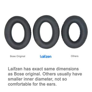 Stitched-Seam Durable QC35 Earpads QC35ii QC25 QC15 Soft Protein Leather Ear Pads Replacement Cushions for Bose QC 35 II QC2 AE2 AE2i AE2w SoundLink SoundTrue 35ii 25 15 2 AE QuietComfort Black