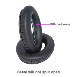 Stitched-Seam Durable QC35 Earpads QC35ii QC25 QC15 Soft Protein Leather Ear Pads Replacement Cushions for Bose QC 35 II QC2 AE2 AE2i AE2w SoundLink SoundTrue 35ii 25 15 2 AE QuietComfort Black