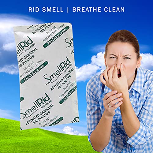 SMELLRID Reusable Activated Charcoal Air Purifier & Smell Eliminator That Works [1 Pack] - XX Large 500g (7.5" x 8.7") Pack Treats 250 Sq. Ft. - Premium Natural Air Cleaner for Home, Business & More