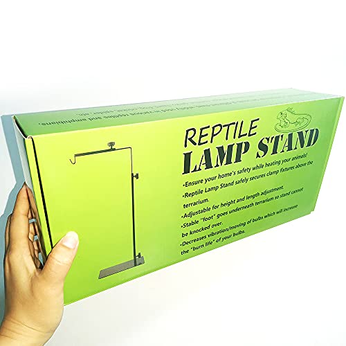 LISINAN Adjustable Reptile Terrarium Heat Lamp Stand,Metal Reptile Lamp Holder Bracket with Turtle Tank Light Fixture Accessories,Used for Lizards Snakes Amphibians Tortoise Habitat(M, 11.81"x25.19")