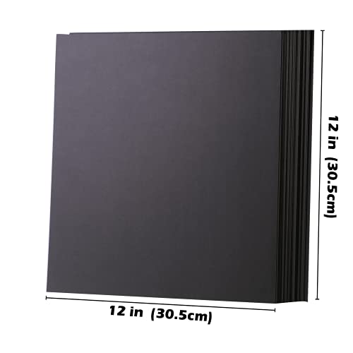 Black Cardstock - 12’’ x 12’’ 85lb Cover Card Stock Paper Perfect for Scrapbooking, Crafts, Business Cards 30 Sheets 230g UAP05BK