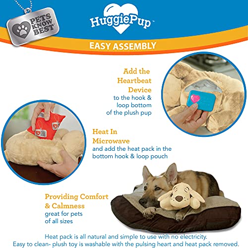 Pets Know Best HuggiePup Cuddly Puppy Behavioral Aid Toy, Great for Crate Training- Pulsing Heartbeat, Heating Pack- Golden Dog